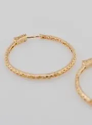 Openwork Creole Earrings 40mm - Gold Plated