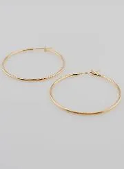 Gold-plated Creole Earrings - 40mm