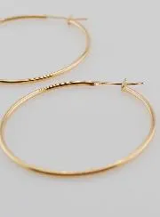 Gold-plated Creole Earrings - 40mm