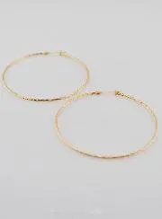 Twisted Creole Earrings Gold-Plated - 60mm