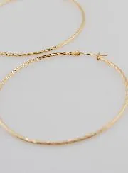 Twisted Creole Earrings Gold-Plated - 60mm