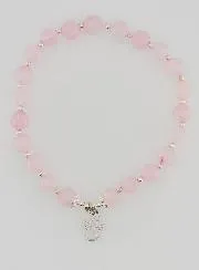 6mm Rose Quartz Bracelet and Guardian Angel