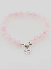 6mm Rose Quartz Bracelet and Guardian Angel
