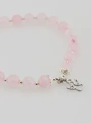 6mm Rose Quartz Bracelet and Guardian Angel