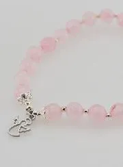 6mm Rose Quartz Bracelet and Guardian Angel