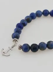 8mm Sodalite Bracelet and Anchor Pendant