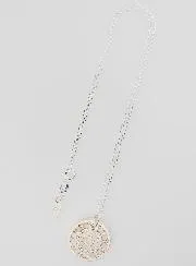 Religious Necklace in Stained Glass Style - Silver and Mother-of-Pearl