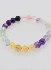 Multicoloured Fluorite Gemstone Bracelet AA - 8 mm