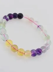 Multicoloured Fluorite Gemstone Bracelet AA - 8 mm