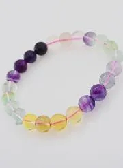 Multicoloured Fluorite Gemstone Bracelet AA - 8 mm