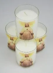 Set of 4 Votive Candles Our Lady of Pellevoisin