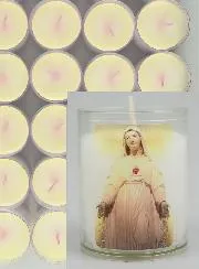 Set of 24 Votive Candles Our Lady of Pellevoisin