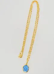 Blue Miraculous Medal with Necklace 45cm