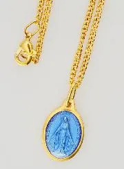 Blue Miraculous Medal with Necklace 45cm