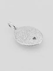 Silver and Zirconia Medal Sacred Heart of Jesus - 19mm