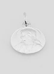 Silver Medal Virgin Mary in Prayer - 16mm
