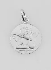 Christening Gift - Guardian Angel Medal in Silver 16mm