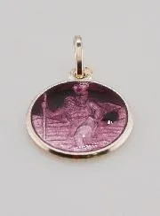 Saint Christopher Medal in Silver and Enamel - 15mm