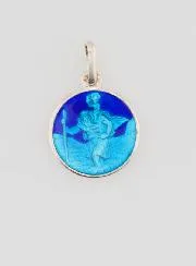 Saint Christopher Medal Silver and Enamel - 13mm