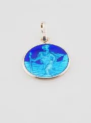 Saint Christopher Medal Silver and Enamel - 13mm
