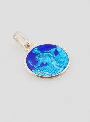 Saint Christopher Medal Silver and Enamel - 13mm