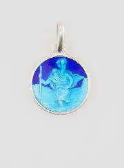 Saint Christopher Medal in Silver and Enamel - 12mm