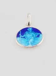 Saint Christopher Medal in Silver and Enamel - 12mm