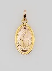 Miraculous Medal Gold Plated on Silver Base - 13mm