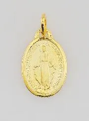 Miraculous Medal Gold Plated on Silver Base - 16mm