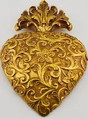 Mural Ex Voto Flowering Heart - 18cm