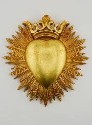 Hanging Ex Voto Crowned Heart - 18cm