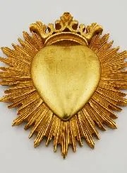 Hanging Ex Voto Crowned Heart - 18cm