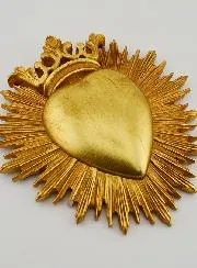 Hanging Ex Voto Crowned Heart - 18cm