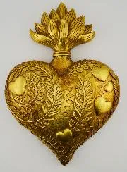 Mural Ex Voto Decorated Heart - 28cm