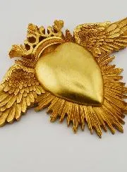 Ex Voto Wall Decoration Winged Heart - 24cm