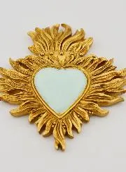 Ex Voto Wall Decoration Gold and Green Almond - 12cm