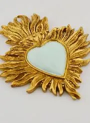Ex Voto Wall Decoration Gold and Green Almond - 12cm