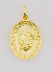 Gold Plated Medal Sacred Heart of Saint Joseph - 19mm
