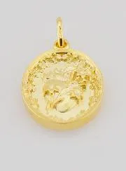 Gold Plated Medal Sacred Heart of Saint Joseph - 19mm