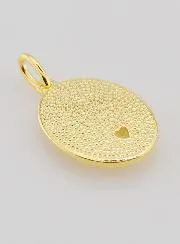 Gold Plated Medal and Zirconium Sacred Heart of Jesus - 19mm