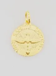 Gold-plated Medal Holy Spirit and Hymn - 18mm