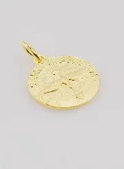 Gold-plated Medal Holy Spirit and Hymn - 18mm