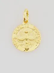 Gold-plated Medal Holy Spirit and Hymn - 14mm