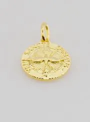Gold-plated Medal Holy Spirit and Hymn - 14mm