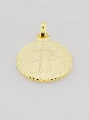 Gold Plated Medal of Saint Benedict - 16mm