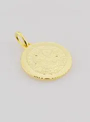 Gold Plated Saint Benedict Medal with Rim - 18mm