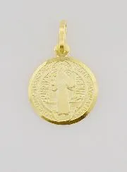 Gold-plated Saint Benedict Medal - 14mm