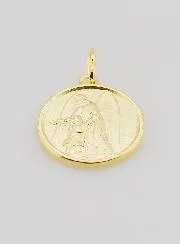 Gold Plated Medal Guardian Angel and Child - 18mm