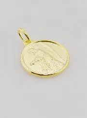 Gold Plated Medal Guardian Angel and Child - 18mm