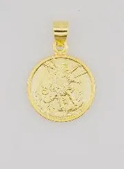 Gold-plated Medal with Rim - St Michael the Archangel - 14mm